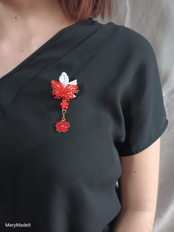 Broche Mariposa Roja