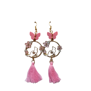Pendientes Gato Rosa